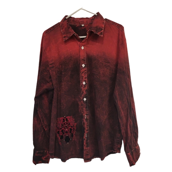 Roar Other - ROAR BLACK  AND RED CROSS DESIGN  DRESS SHIRT